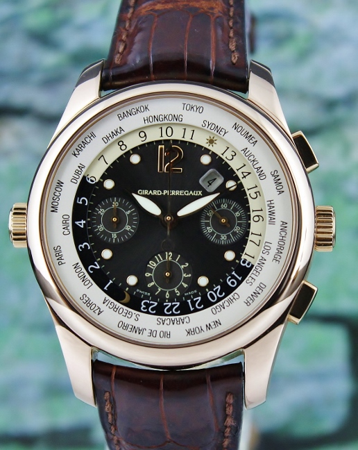 (image for) Girard Perregaux World Timer WW TC 18K Rose Gold Chronograph Automatic Watch / 4980